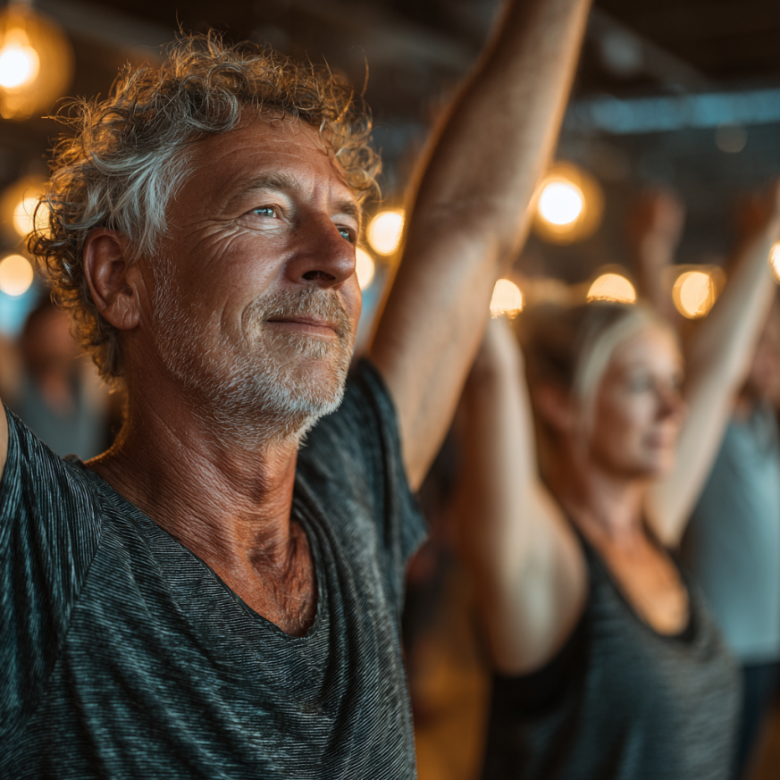 Людина виконує вправи для зміцнення суглобів